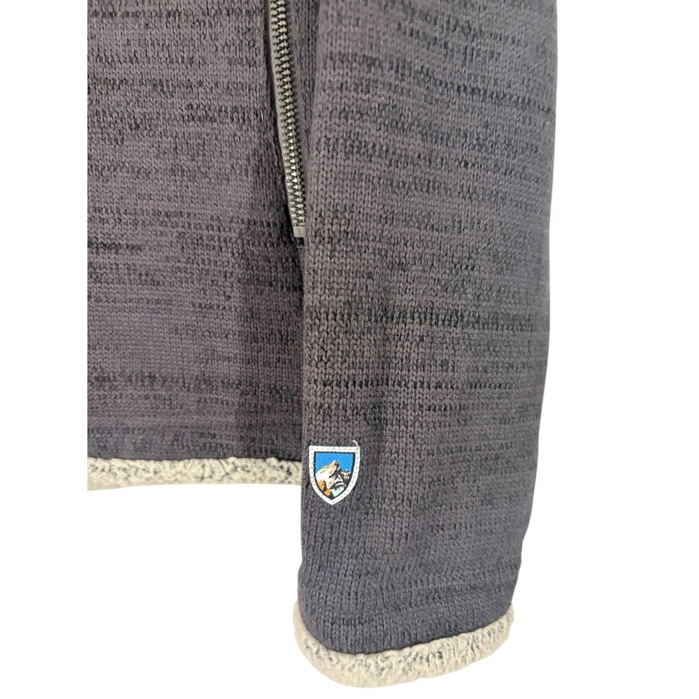 Kuhl Alaska Hoodie Full Zip Dark Gray Fleece Sherpa Trim WOMENS Size XL‎ - Picture 2 of 8